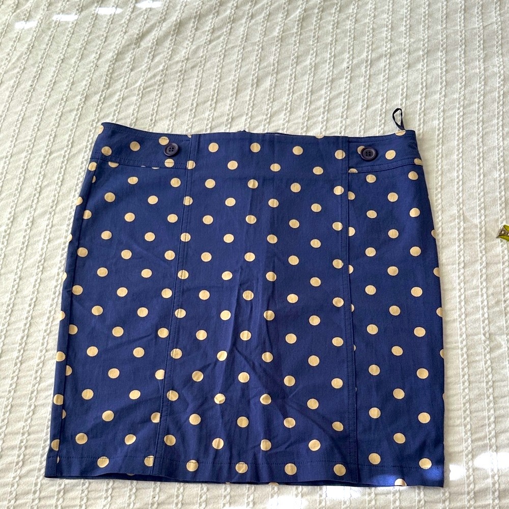 Topshop Navy and Cream Polka Dot Mini Skirt NWOT